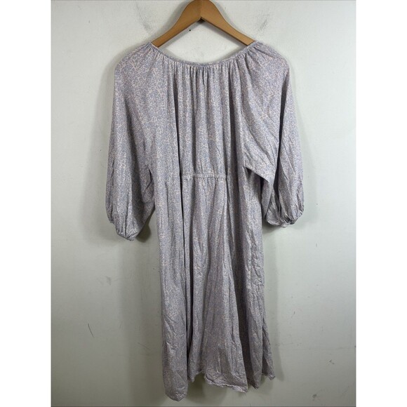 HATCH Henley Balloon Sleeve Midi Dress Floral Print Size 1 - Picture 4 of 7